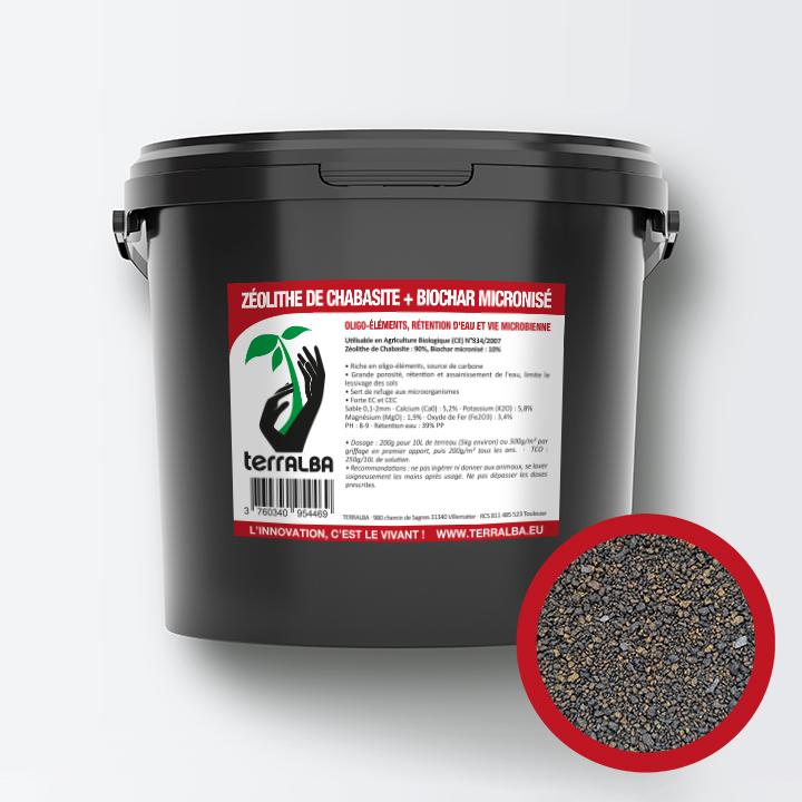 Terralba - Zeolithe de Chabasite + Biochar Micronise - Oligo&Microbes - 20 kg — Substrats - roche volcanique